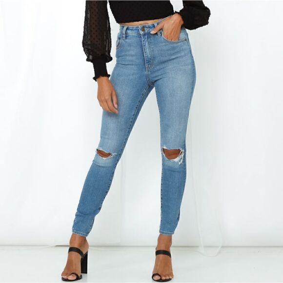 Rolla's East Coast Skinny Distressed Ankle Jeans in Ocean Worn Size 26 NWT - Picture 2 of 12